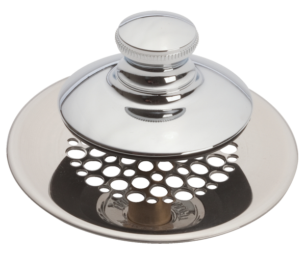Watco® Nufit Bathtub Drain Stopper Push-Pull Grid Strainer Universal Fit CP