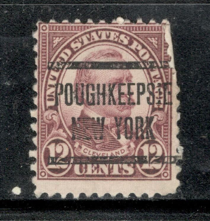 Sc # 693 ~ 12 cent Grover Cleveland Issue, Precancel, POUGHKEEPSIE N. Y.