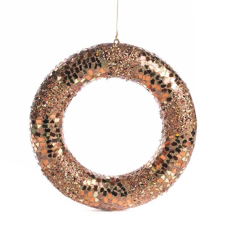 Factory Direct Craft Glitzy Metallic Copper Wreath