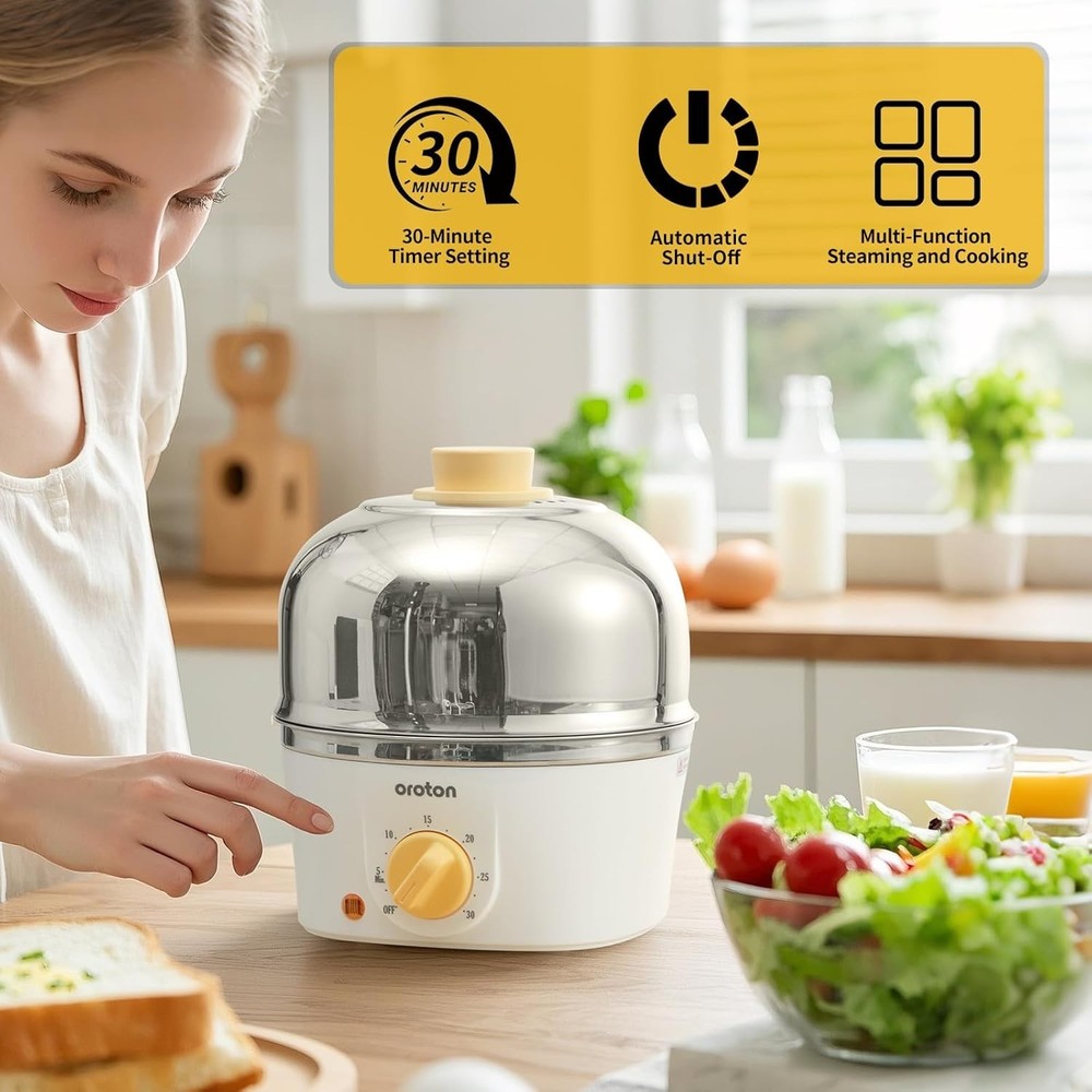 Versatile Egg Cooker: 9-Egg Capacity & Three Cooking Modes for All Styles