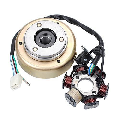 6 coil Stator + Flywheel Roller Magneto Flywheel Stator Ignition Plate for