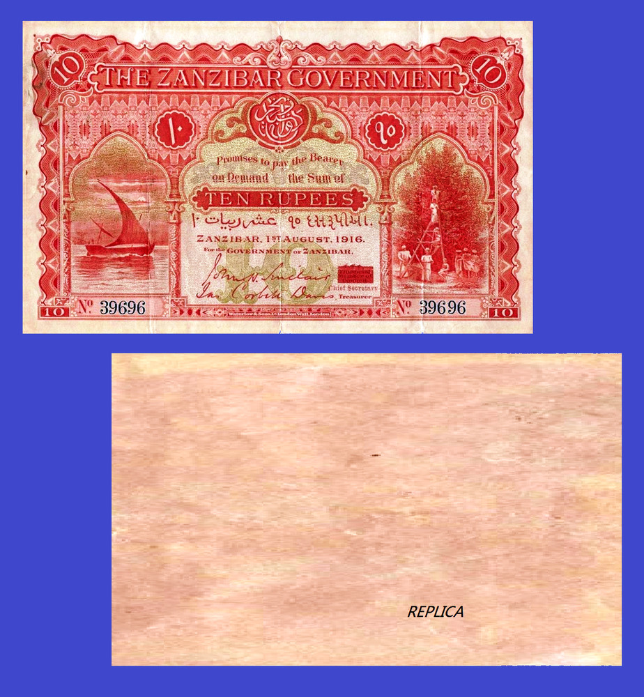 zanzibar 10 rupees 1916 - Copy