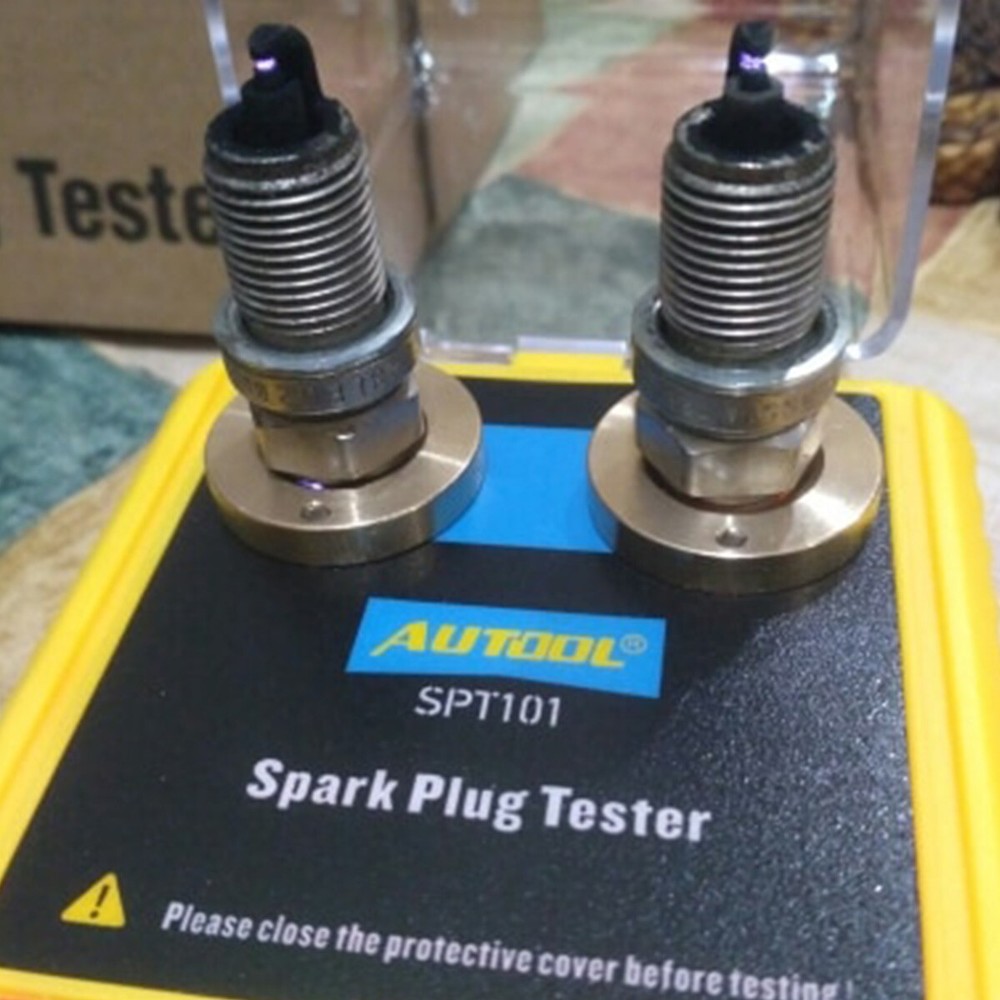 AUTOOL Car Spark Plug Tester Dual Hole Petrol Ignition Analyzer Diagnostic Tool