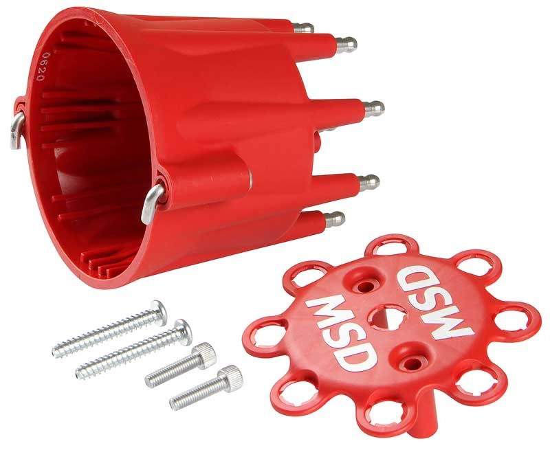 MSD; Distributor Cap; Chevy/Ford/Chrysler; V8; Red