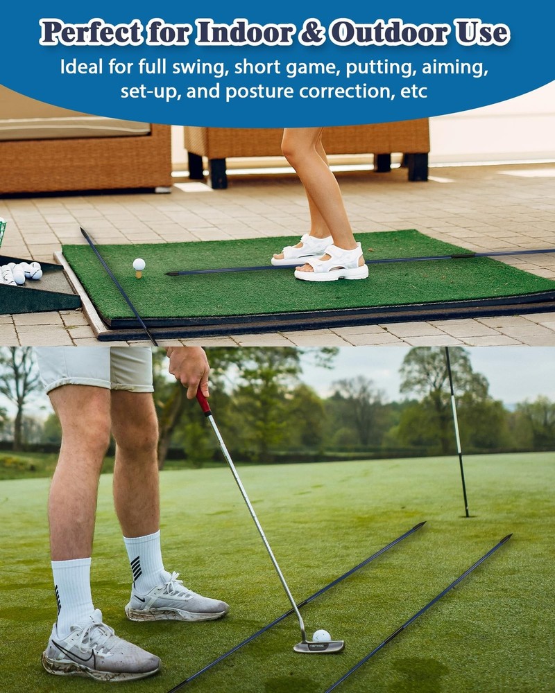 Golf Alignment Sticks, 2 Pack Plastic 49" Collapsible Alignment Stick Golf Pr...