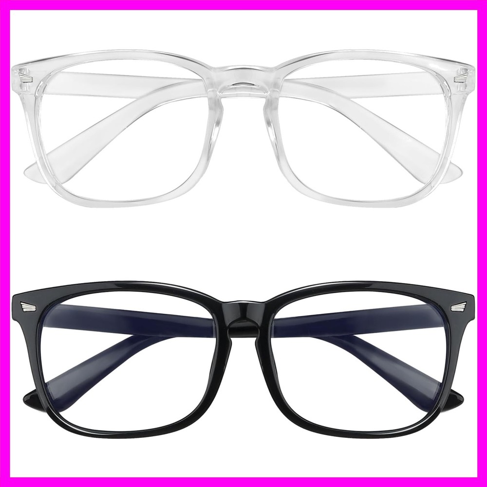 Blue Light Blocking Glasses, 2 Pack Blue Light Glasses Men, Blue Light Glasse...