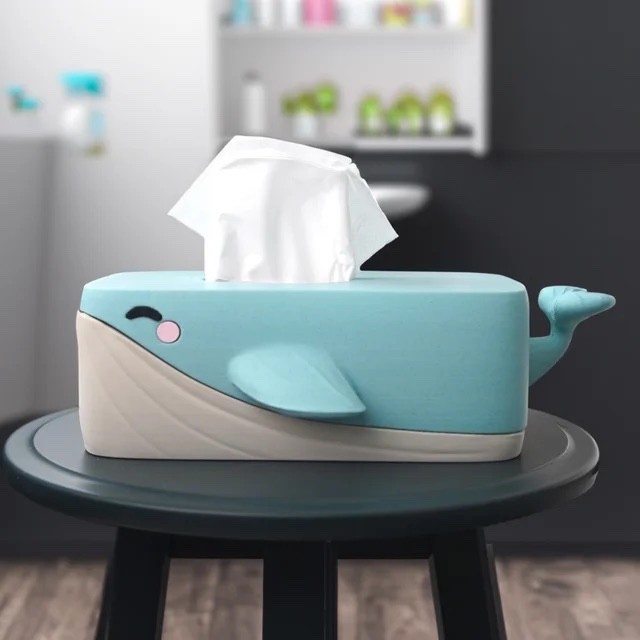 Bubbles the Whale Tissue Box Cover – Ocean Decor