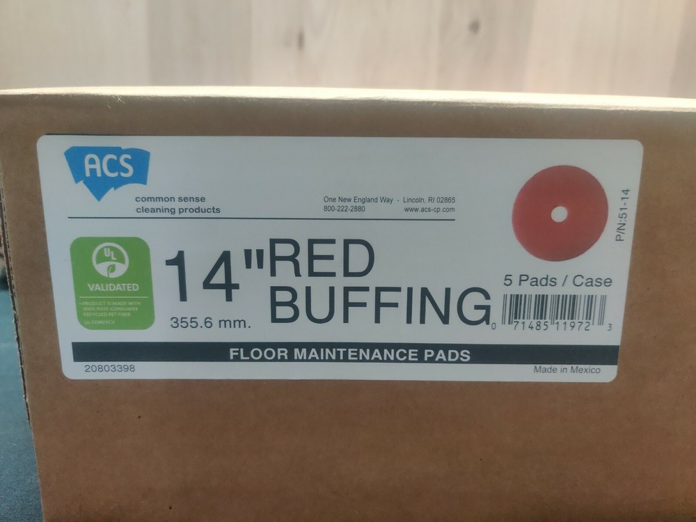 ACS 5-PACK Red Buffer Pa, 14" Floor Buffer, Machine 355.6 MM