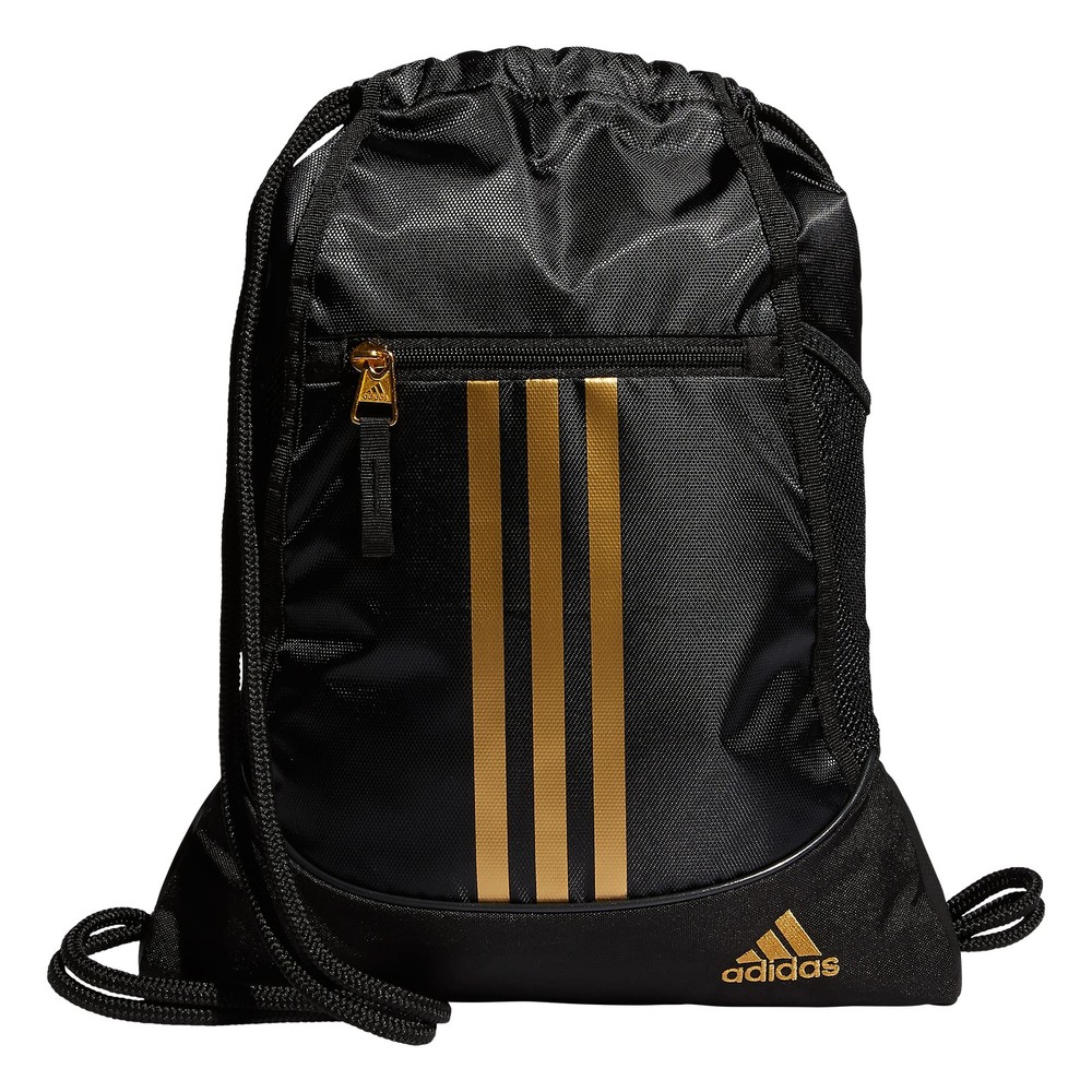 adidas Alliance Sackpack – Drawstring One Size, 2/Black/Gold Metallic