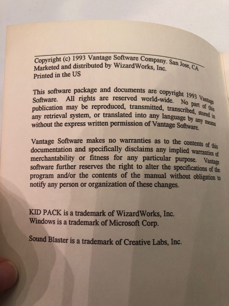 Wizard Works Kid Pack for Windows *User Guide Only*