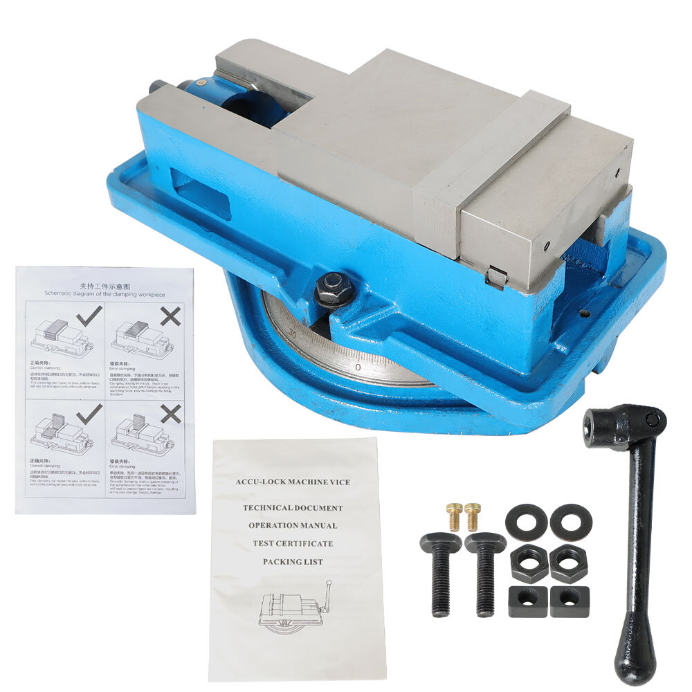 4" Lockdown CNC Milling Machine Vise With Base New