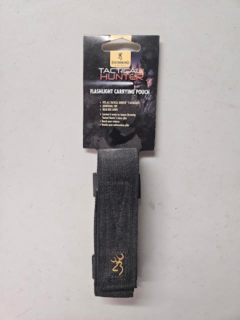 Browning Tactical Hunter Flashlight Pouch, Adjustable Top, Rear Belt Loop
