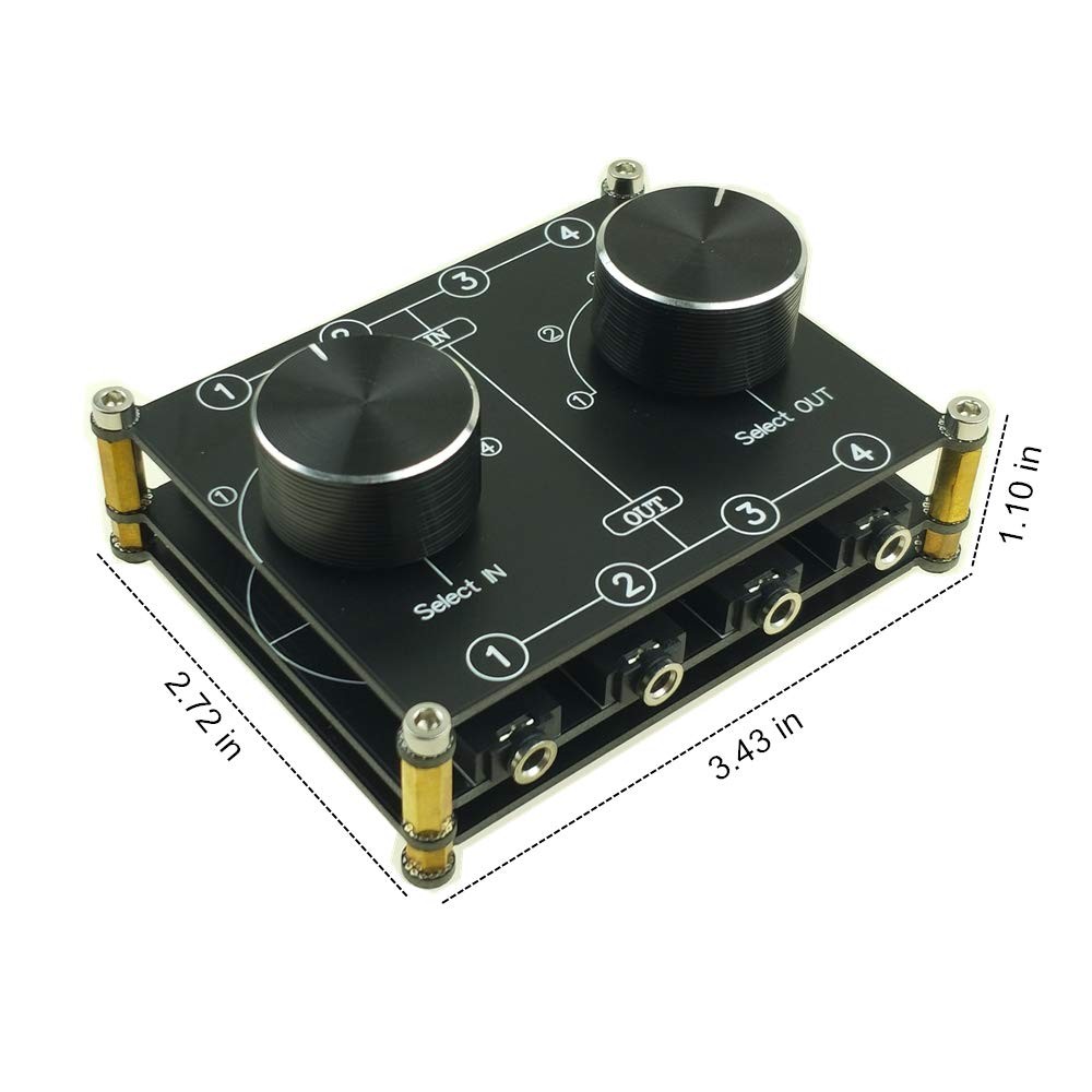 4 Input 4 Output 3.5mm Audio Switch Box, AUX 4 ports switch(4 IN 4 OUT)