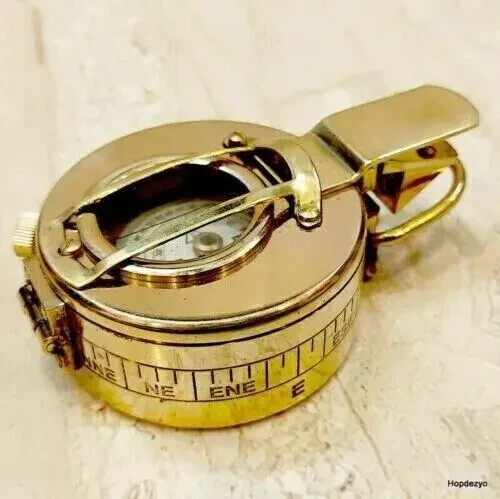 Nautical Solid Brass Compass British Military III Prismatic Pocket Handmade Gift