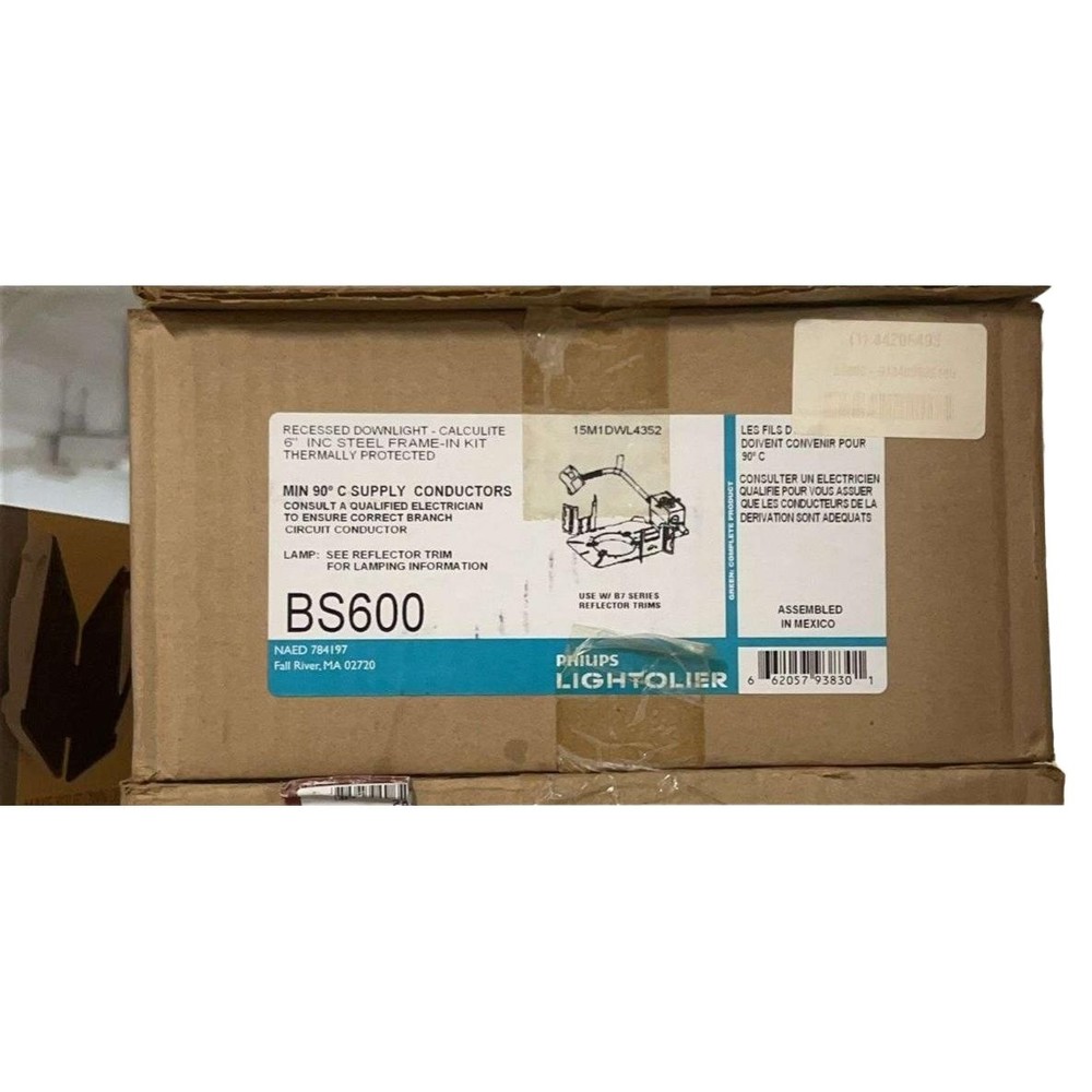 Philips Lightolier 6" Recessed Housing BS600 Incandescent Downlight Frame-In Kit