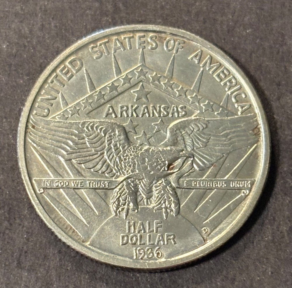 1936 D Arkansas Commemorative Half Dollar, low MS imo