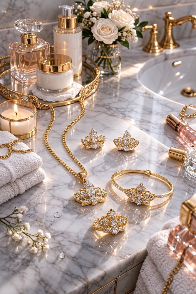 Gold Plated Crown Set