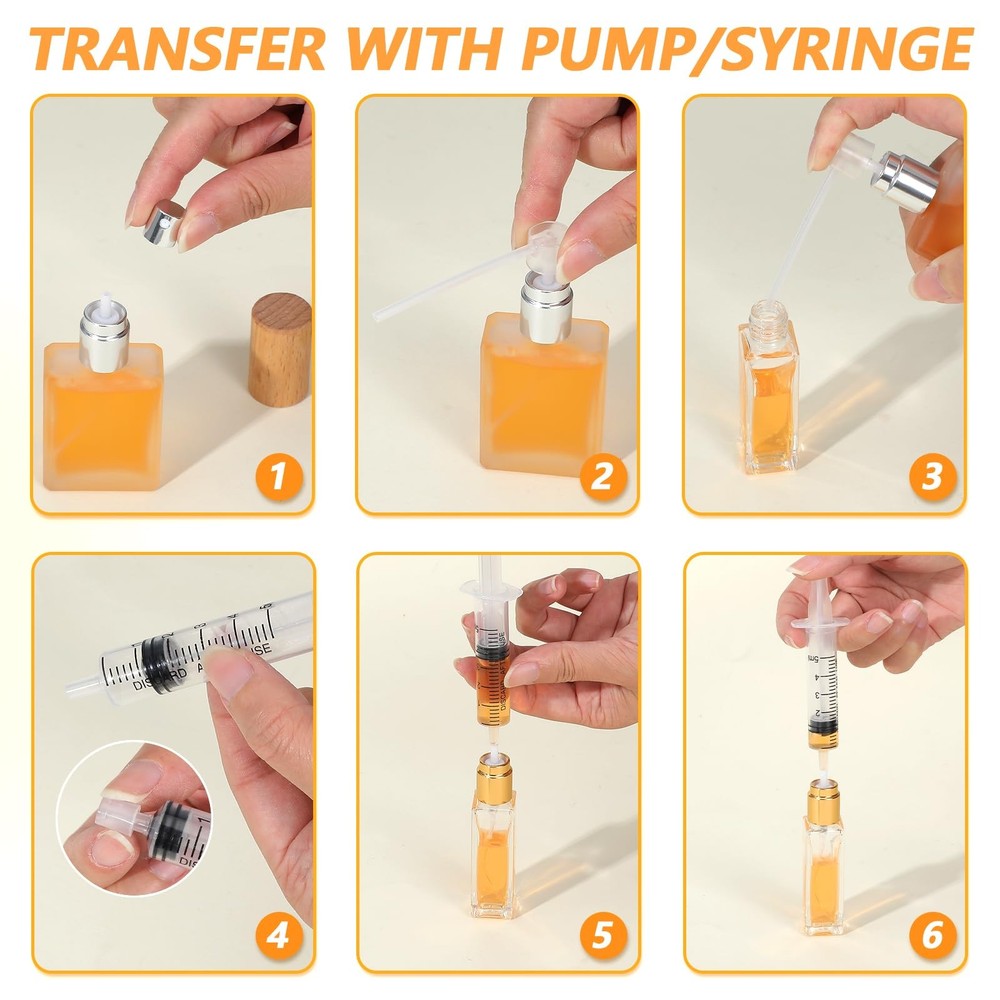 Kifmurase 8 Pcs Clear Perfume Refill Tools, Dispenser Transfer White