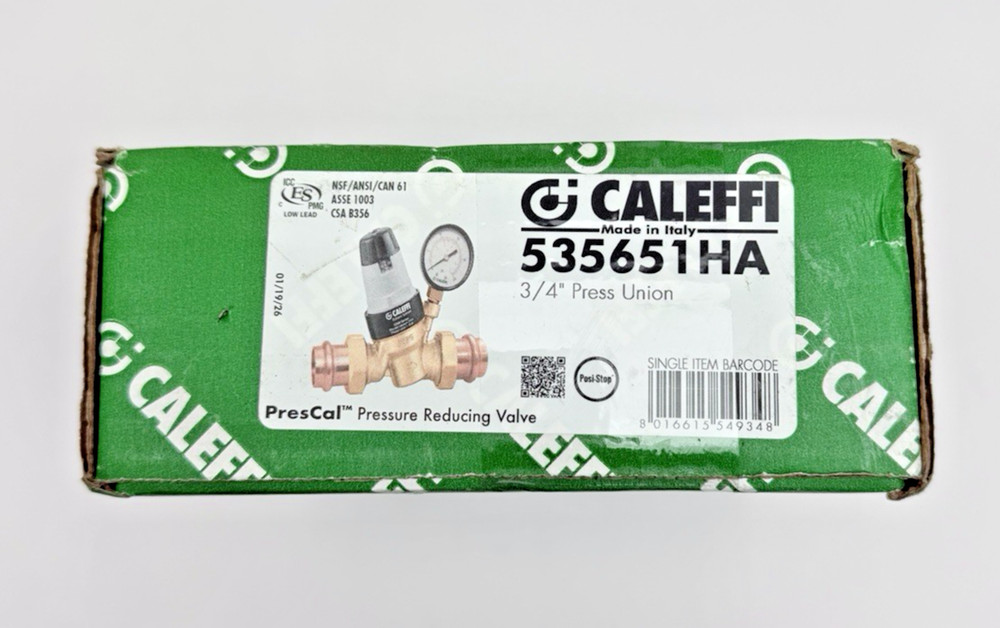 Caleffi 535651HA 3/4" PresCal™ Press Union Pressure Reducing Valve w/Gauge