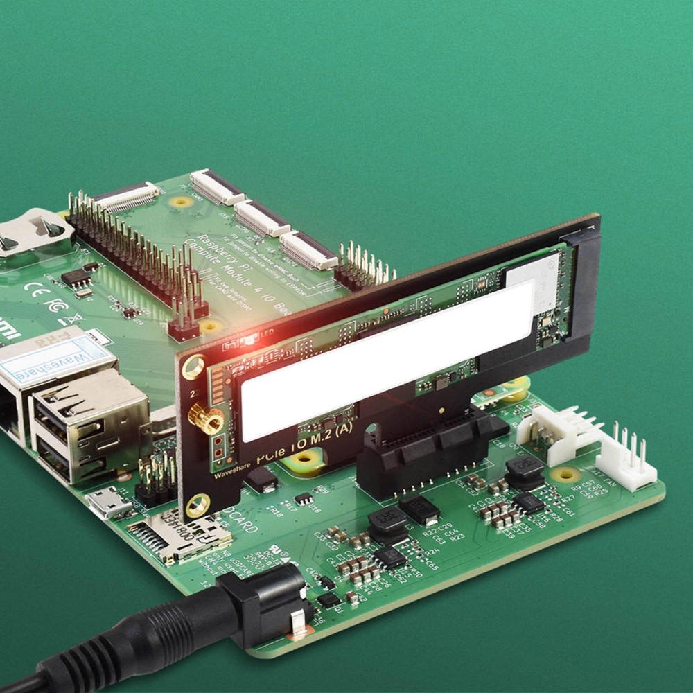 PCIe to M.2 Adapter Card with LED Light for Raspberry Pi RPI Compute Module 4 a