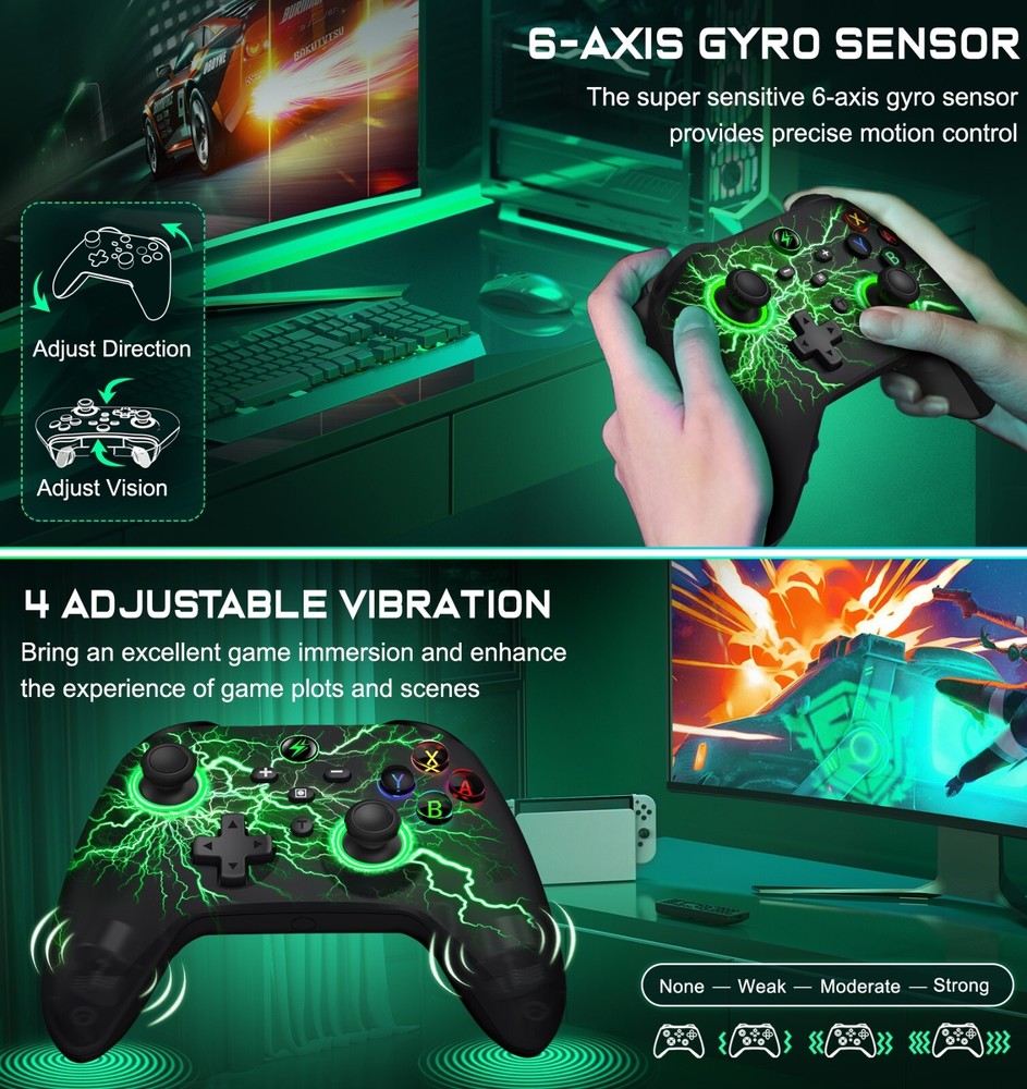 Full-Size Grip Handheld Wireless Controller For Nintendo Switch/OLED Joy-con