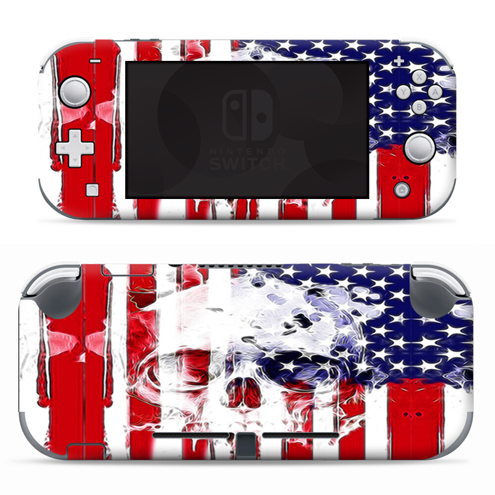 Skins Decals wrap for Nintendo Switch Lite - U.S.A. Flag Skull Drip
