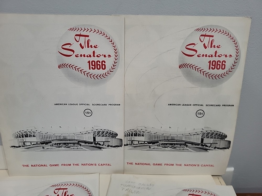 1966 Washington Senators Lot (4) Official Scorecard Programs Scored Baseball