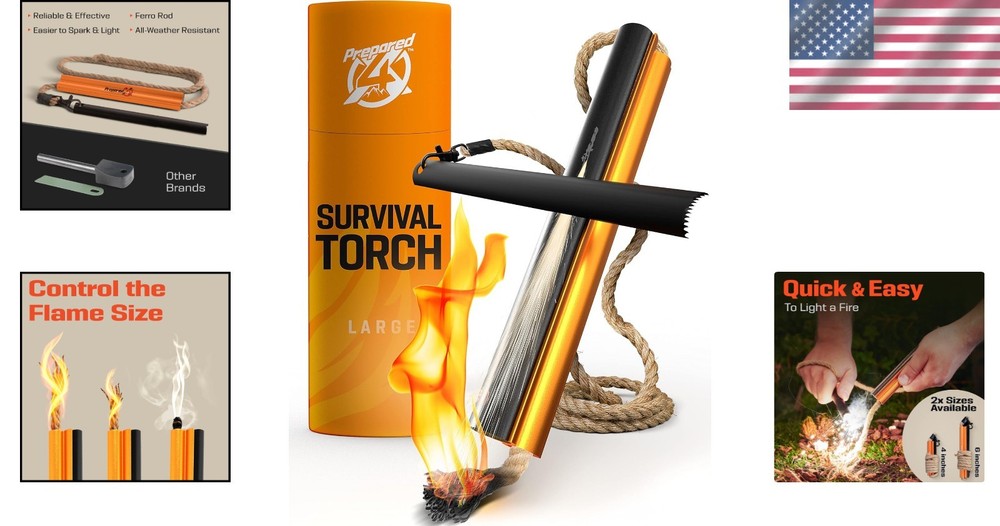 Dependable 6-Inch Flint Fire Starter Kit with Curved Striker - Survival Ready