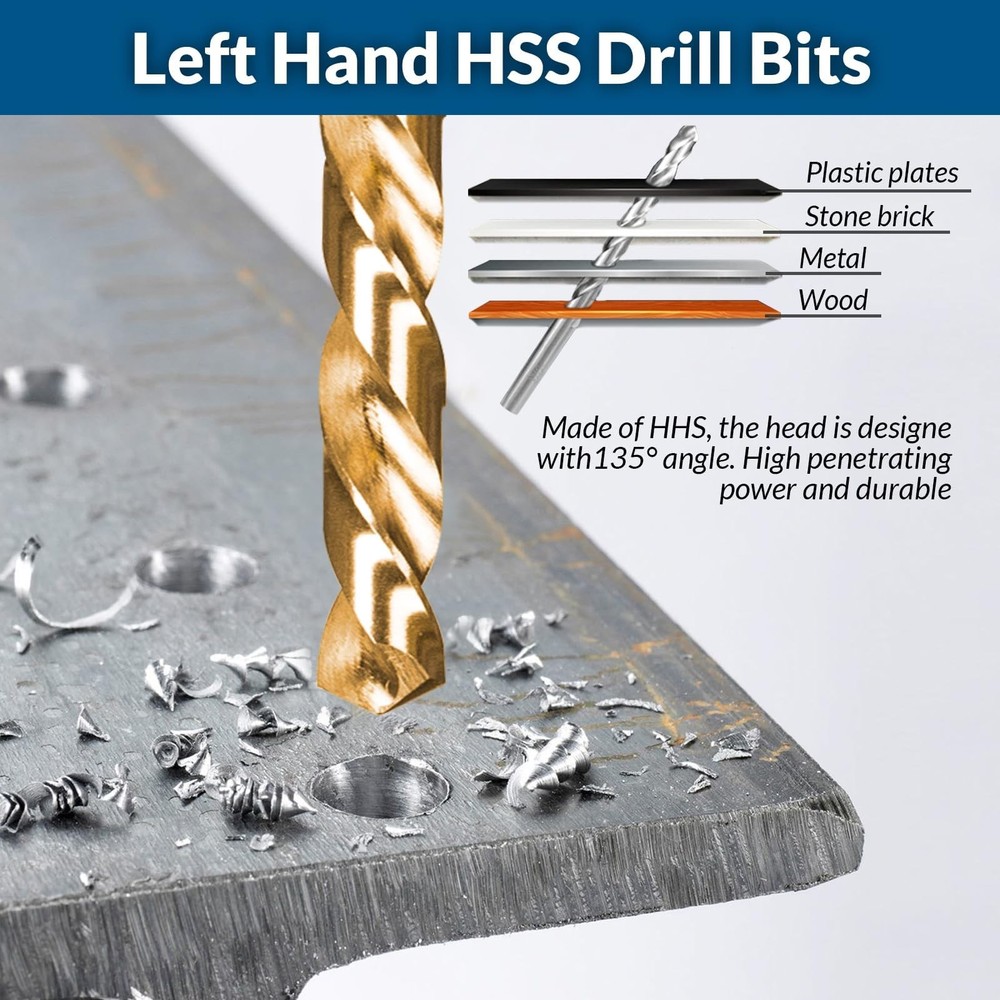 Thinkpro 39Pcs Bolt Extractor Set and Drill Bit Kit,Multi-Spline Screw Extrac...