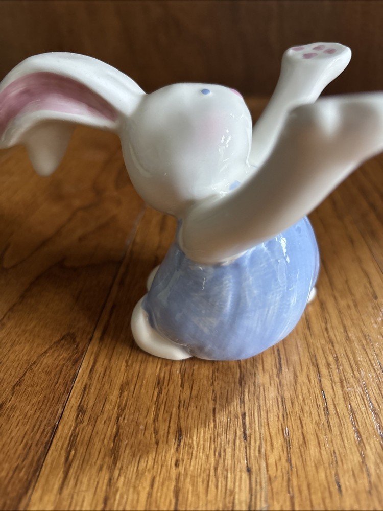 NOS NIB Sonoma 2 Pc. Spring Easter Glass Decorative Plate & Ceramic Bunny Rabbit