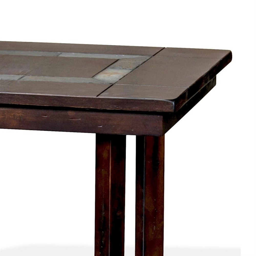 Odel Side End Table- 1 Shelf- Dark Brown Mahogany- Rectangular 25 Inch