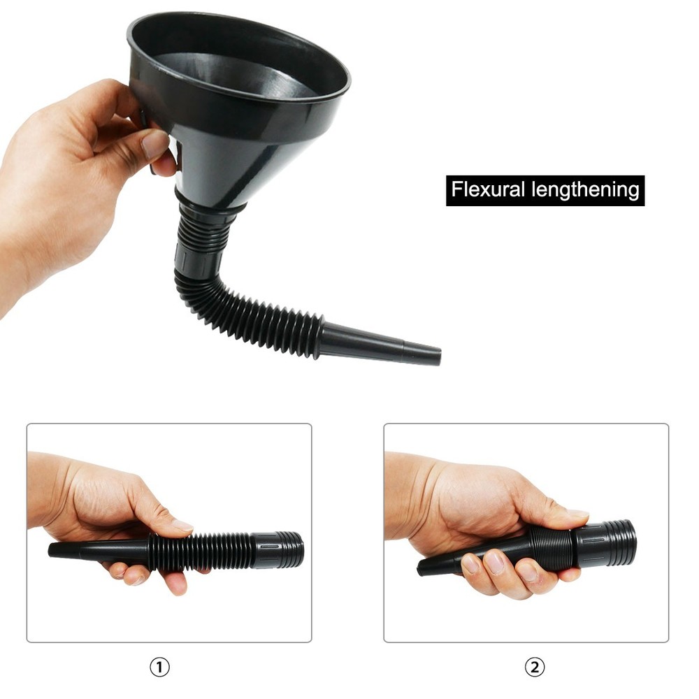Flexible Spout Fuel Funnel With Mesh Filter For Auto Fluids