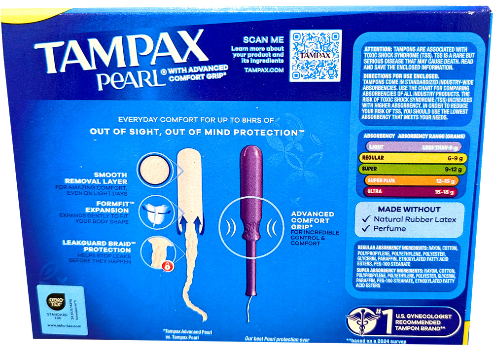 Tampax Pearl Advanced Duopack 87 Count