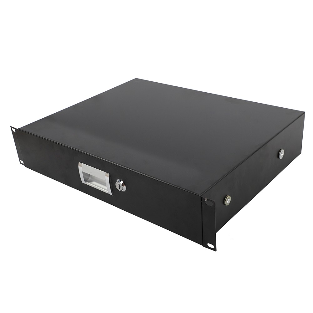 Server Cabinet Case 19inch Rack Mount DJ Locking Lockable Deep Drawer w/ Key 2U