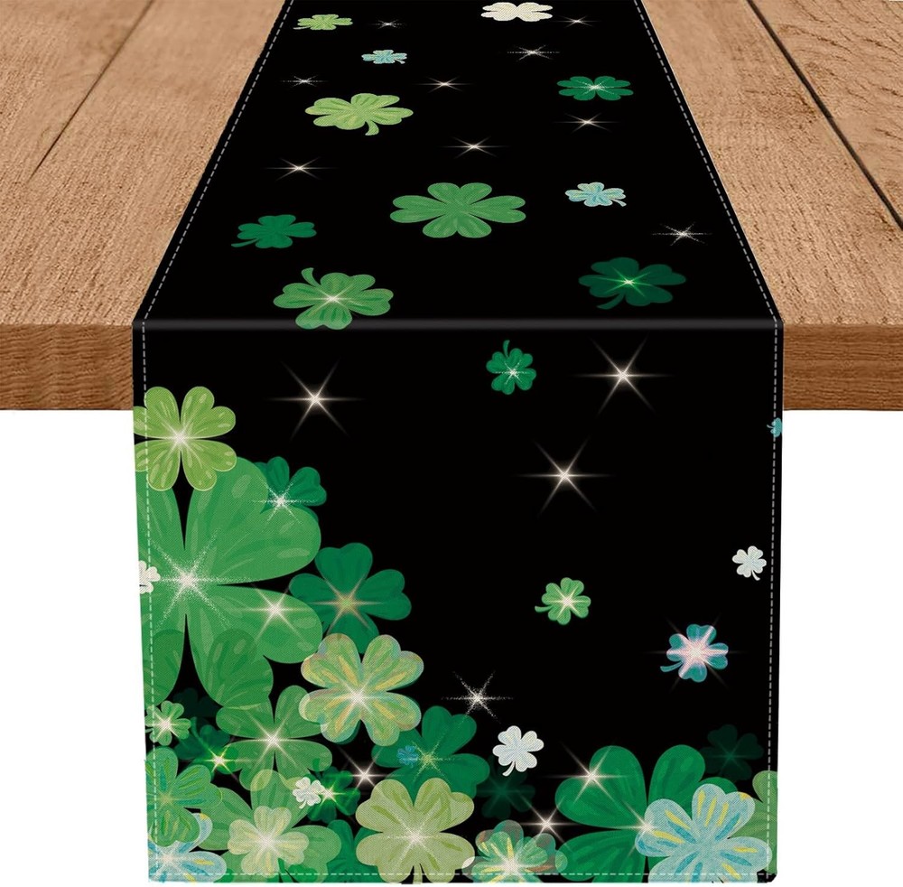 St. Patrick's Day Table Runner 13'' x 90'', Black