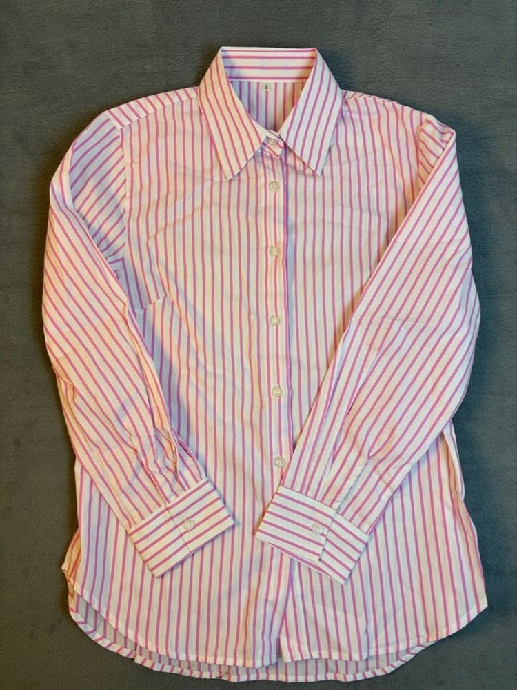 Classic Pink Striped Button-Up Shirt