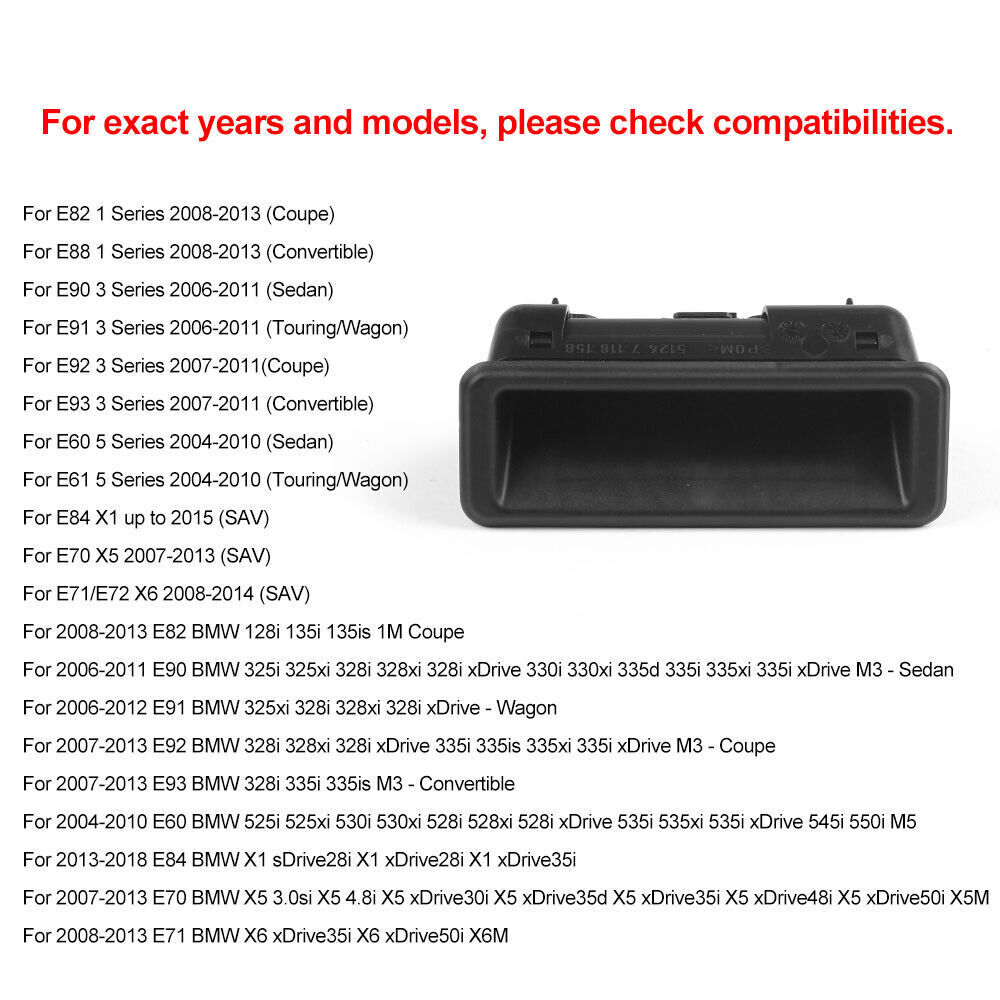 51247118158 Boot Trunk Tailgate Handle Release Switch for BMW E93 328i 335i M3