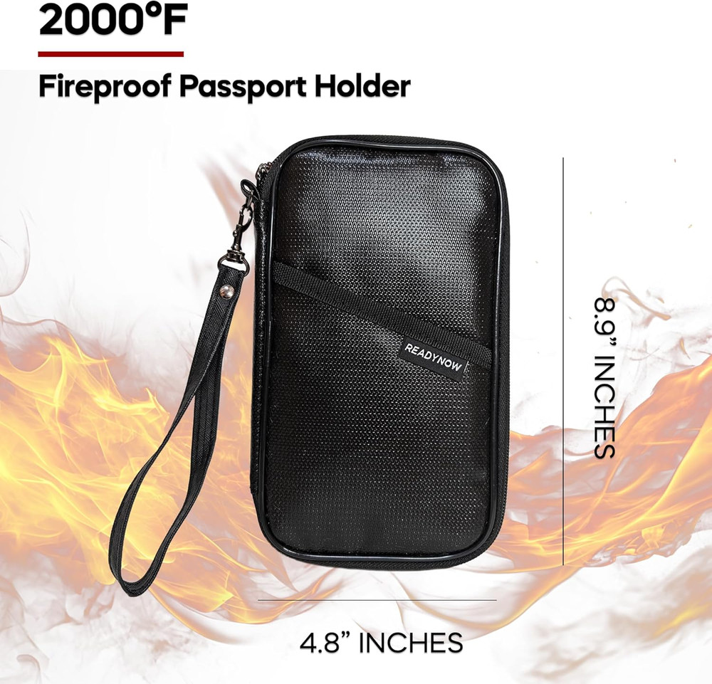 Fireproof Travel RFID Blocking Passport Holder Wallet Multi-Functional Organizer