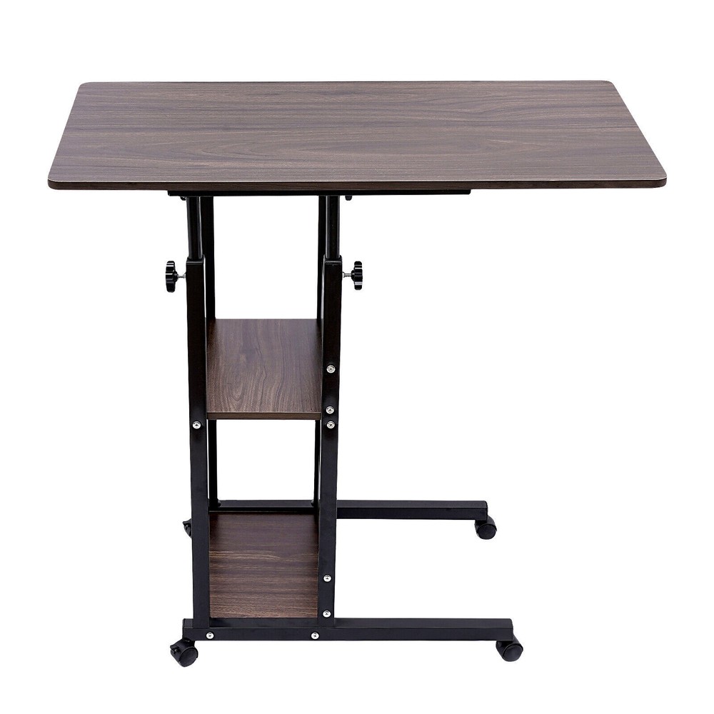 C-Shaped Side Table Adjustable, Height Adjustable C Table with Wheels