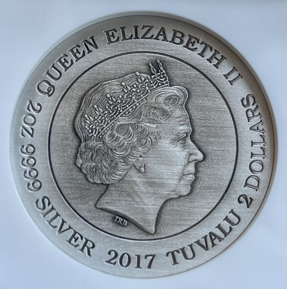 2017 Tuvalu 2 Oz Dragon Mythical Creatures High Relief NGC MS70 ER $2 RARE!