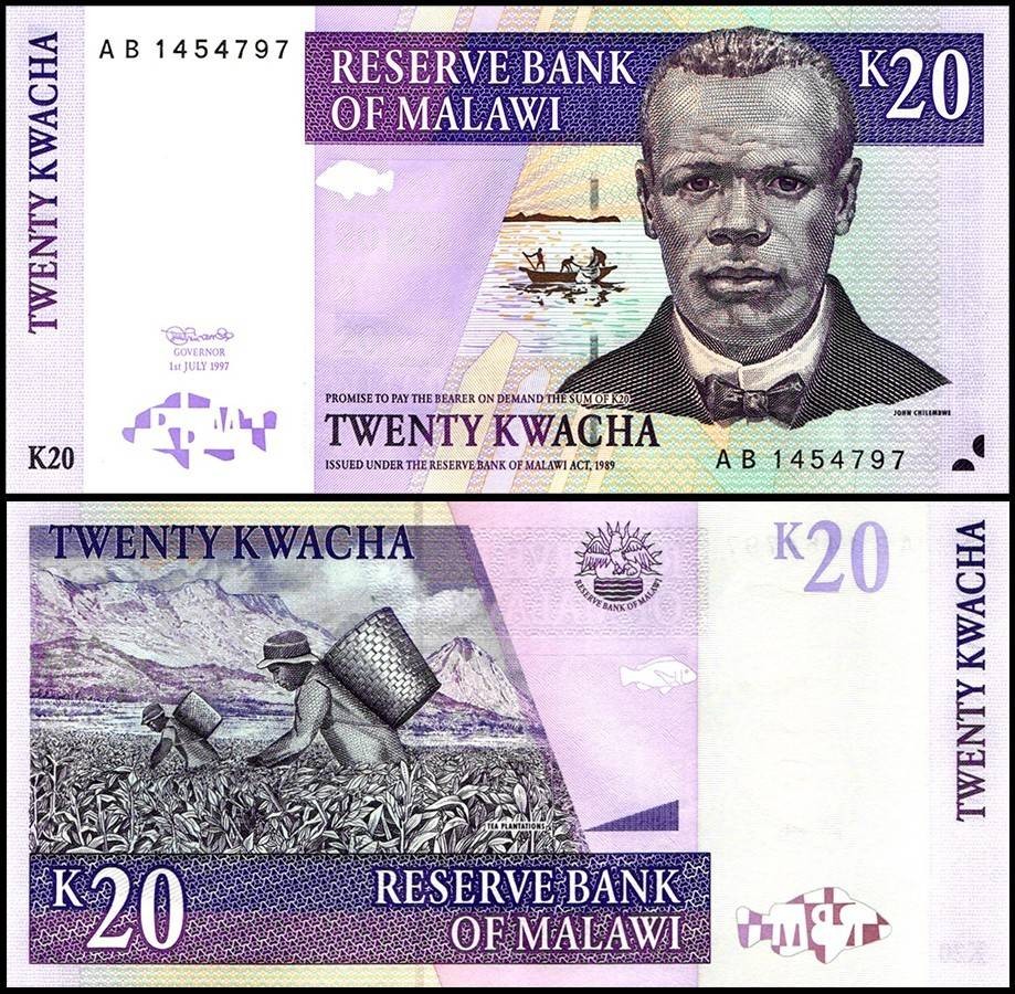 Malawi 20 Kwacha, 1997, P-38a, UNC