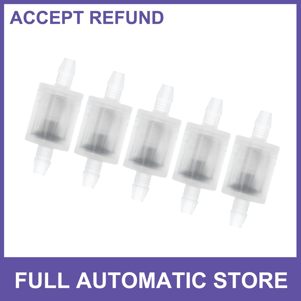 5pcs 1/8" Inline Check Valve One Way Non Return Barb Hose Fitting Plastic Clear