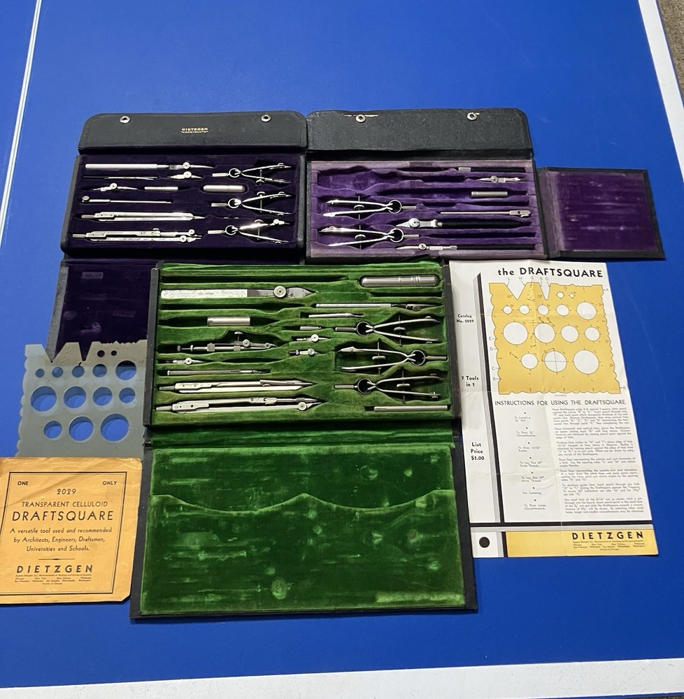 Eugene Dietzgen Vintage Drafting Instruments Set
