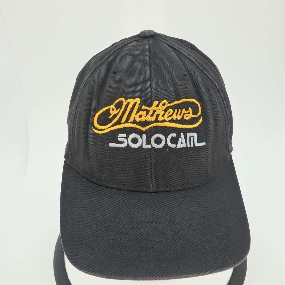 Mathews SOLOCAM Black Baseball Cap Embroidered Logo Snapback Adjustable