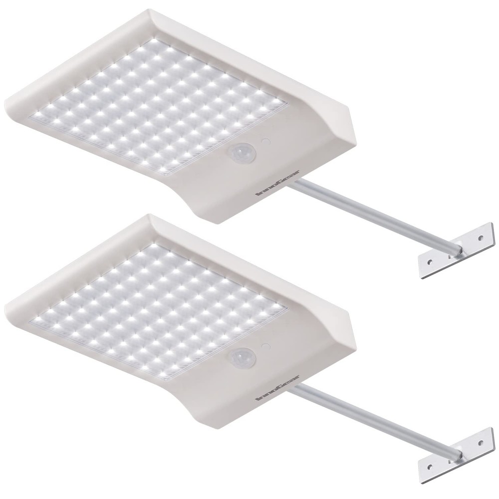 Solar Gutter Lights Outdoor, 80 LED Motion Sensor, IP65 Waterproof, 450 Lumens,