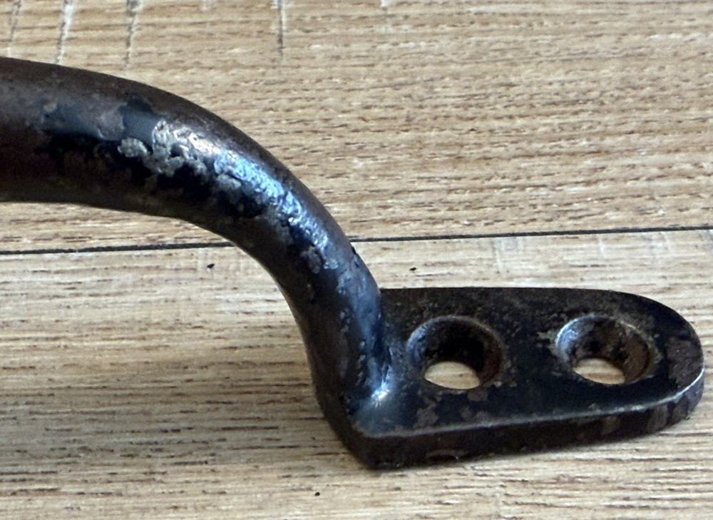X4 VINTAGE IRON PULL HANDLES RUSTIC D HANDLES