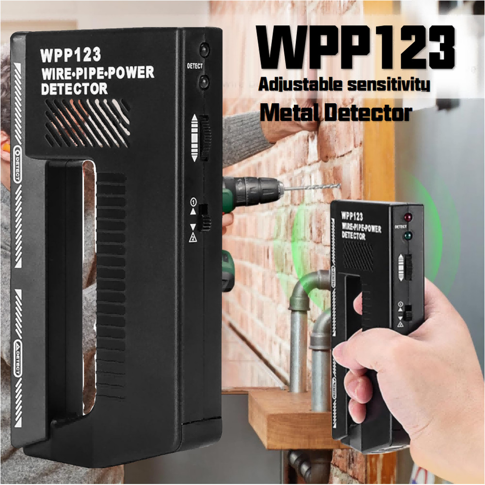 WPP123 Handheld Wall Scanner Wire Pipe Metal Detector Adjustable Sensitivity