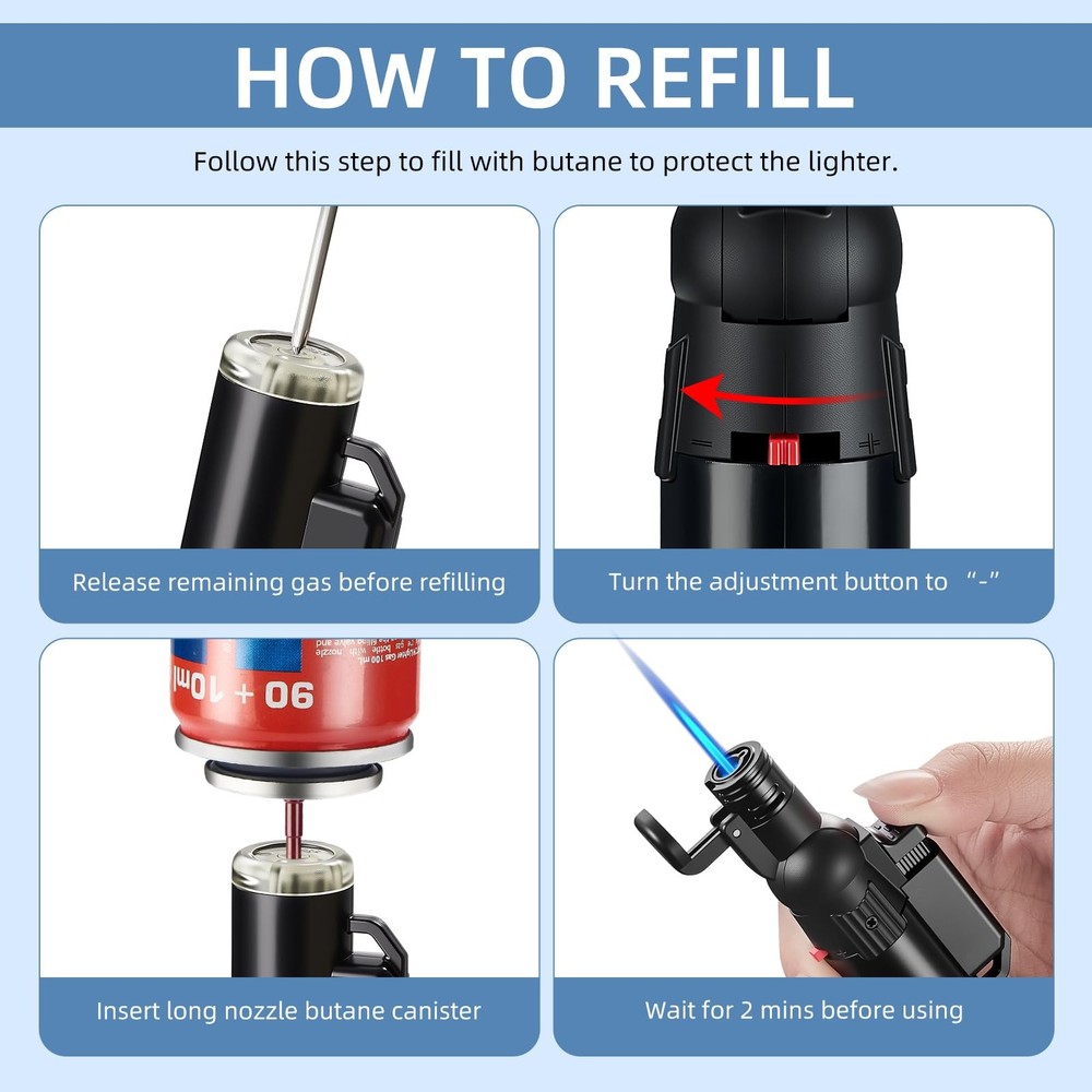 Mini Blow Torch Lighter,Refillable Windproof Kitchen 4Pcs, Hb-1530s-4p