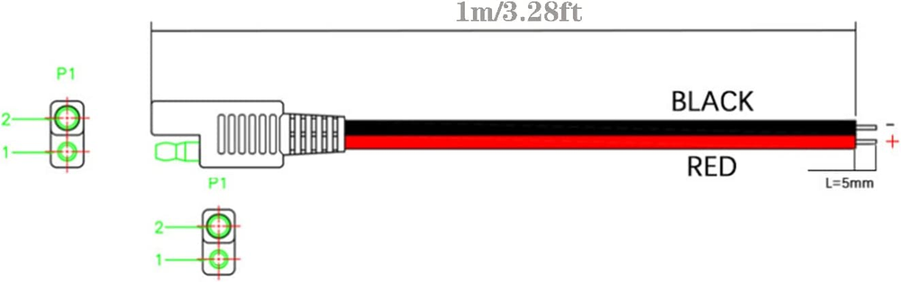 12Awg Sae Connector Extension Cable, Sae Quick Connector Disconnect Plug S