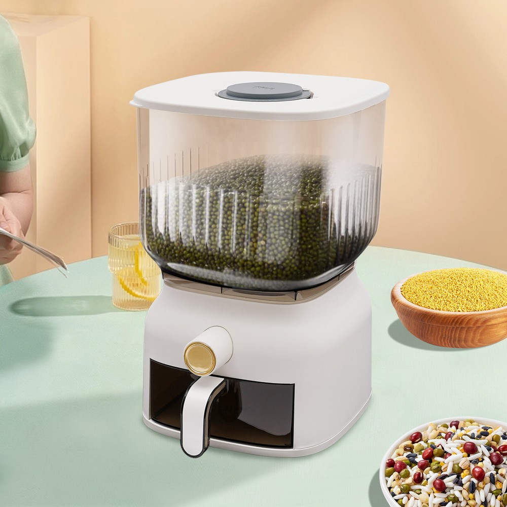 22lbs Rice Dispenser Grain Storage Container Kitchen Organizer With Rice Cup
